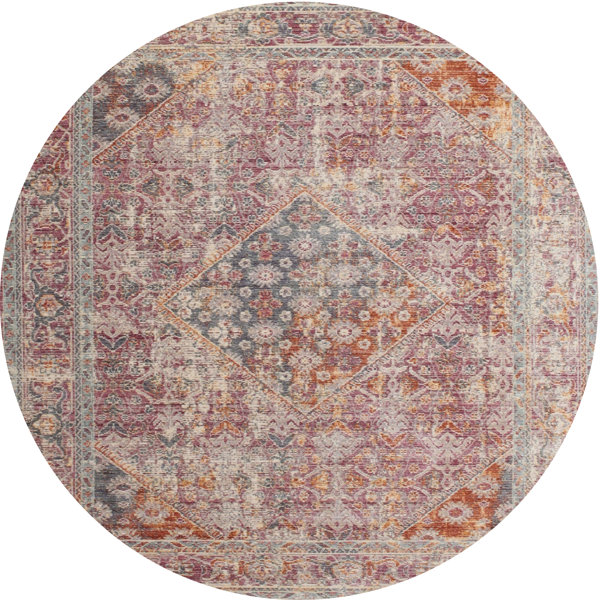 East Urban Home Contemporary Pink/Orange Area Rug